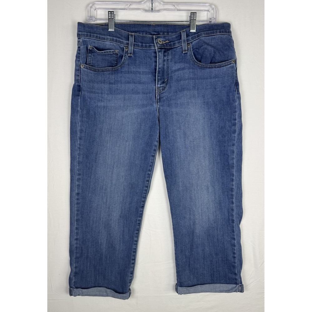Levi's Women's Blue Capri Jeans Size 30 US 10 Rolled Hem Mid Rise Medium Wash